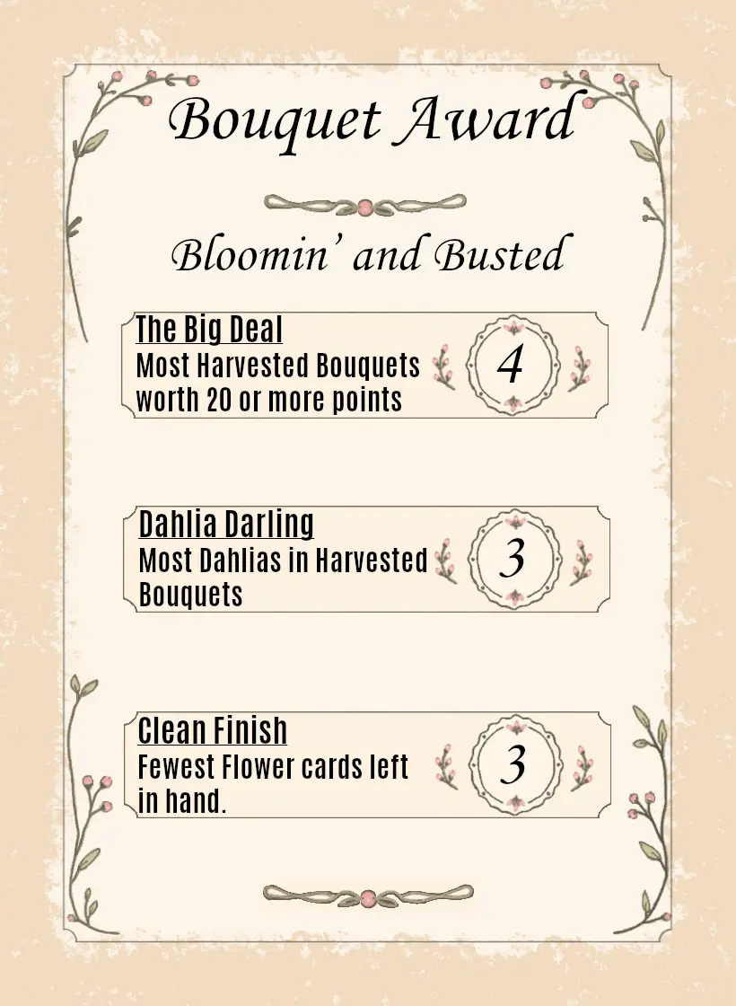 Bloomin’ and Busted Award card