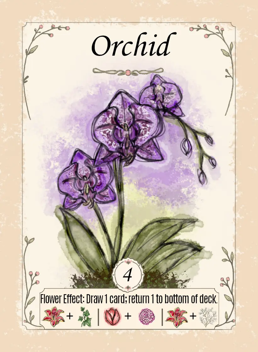Orchid Flower Effect card